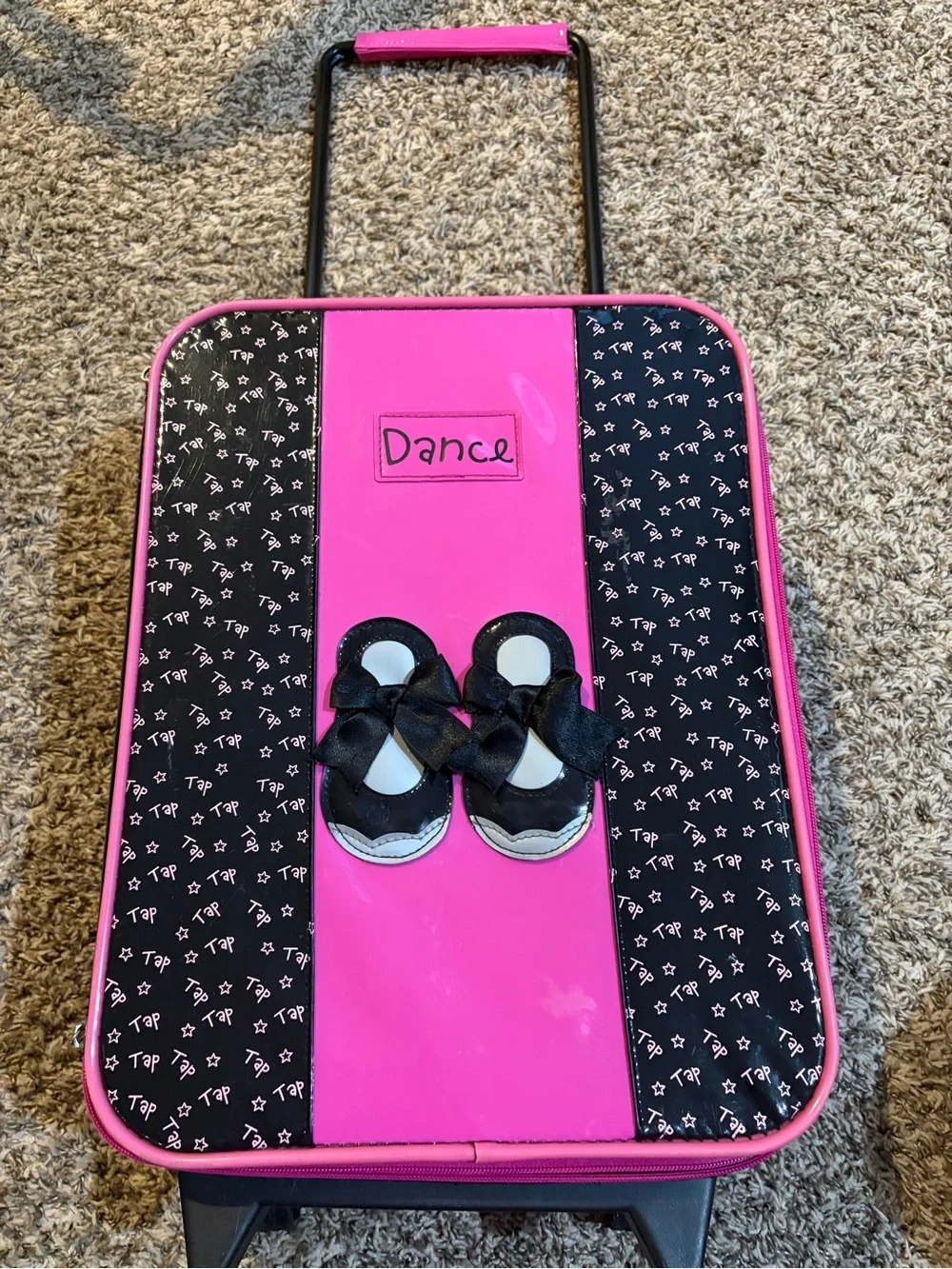 Rare Pink & Black Dance Rolling Luggage